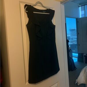 French Connection Black Ruffle-Front Mini Dress